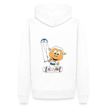 KITESURFEN - KITE - KITER - KITESURFER - SCHAF - Männer Premium Bio Hoodie - Weiß - Hinten - Nico (187cm)
