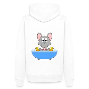 WASSERRATTE - RATTE - BADEWANNE - TIERISCH - Männer Premium Bio Hoodie - Weiß - Hinten - Nico (187cm)