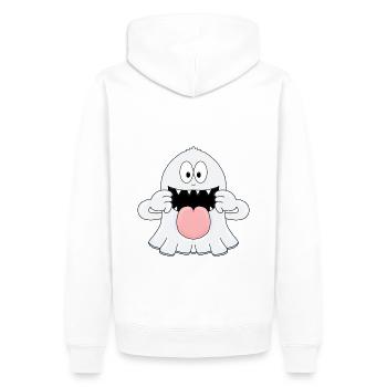 GESPENST - GEIST - KINDER - BABY - HALLOWEEN - Männer Premium Bio Hoodie - Weiß - Hinten - Nico (187cm)