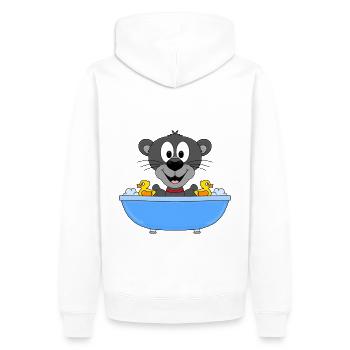 PANTHER - BADEWANNE - TIER - TIERISCH - KINDER - Männer Premium Bio Hoodie - Weiß - Hinten - Nico (187cm)