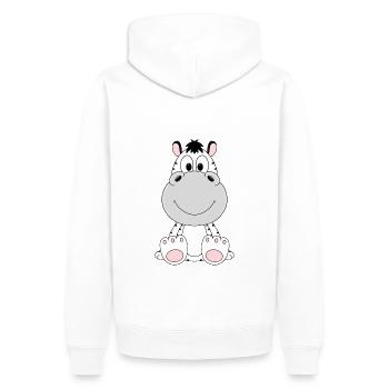 ZEBRA - TIER - KINDER - BABY - ZOO - Männer Premium Bio Hoodie - Weiß - Hinten - Nico (187cm)