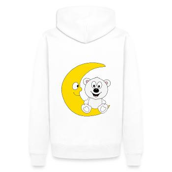 EISBÄR - MOND - TIER - KINDER - BABYS - Männer Premium Bio Hoodie - Weiß - Hinten - Nico (187cm)