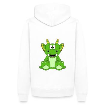 DRACHE - KINDER - BABY - Männer Premium Bio Hoodie - Weiß - Hinten - Nico (187cm)