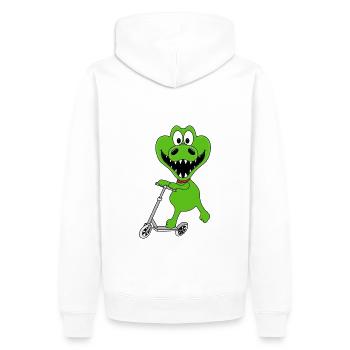 KROKODIL - ROLLER - TIER - TIERISCH - Männer Premium Bio Hoodie - Weiß - Hinten - Nico (187cm)