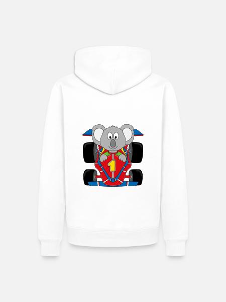 KOALA - RENNAUTO - RENNFAHRER - AUTORENNEN - Männer Premium Bio Hoodie - Weiß
