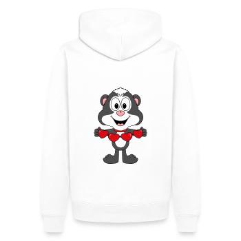 STINKTIER - LIEBE - HERZEN - VERLIEBT - TIERISCH - Männer Premium Bio Hoodie - Weiß - Hinten - Nico (187cm)