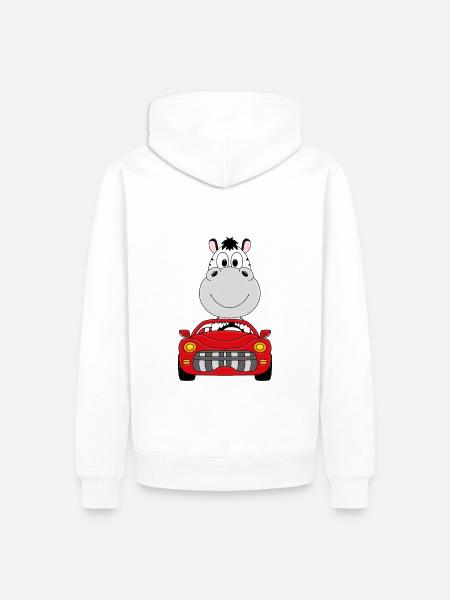 ZEBRA - AUTO - TIER - TIERISCH - Männer Premium Bio Hoodie - Weiß