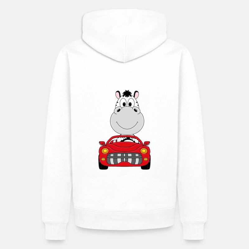 ZEBRA - AUTO - TIER - TIERISCH - Männer Premium Bio Hoodie - Weiß