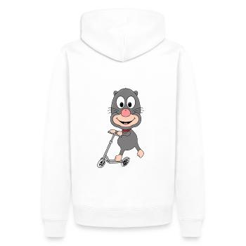 MAULWURF - ROLLER - TIER - TIERISCH - SPORT - Männer Premium Bio Hoodie - Weiß - Hinten - Nico (187cm)