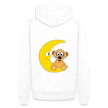 ERDMÄNNCHEN - MOND - TIER - KIND - BABY - Männer Premium Bio Hoodie - Weiß - Hinten - Nico (187cm)