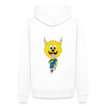MONSTER - LAUFEN - JOGGEN - MARATHON - SPORT - Männer Premium Bio Hoodie - Weiß - Hinten - Nico (187cm)