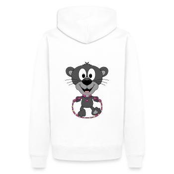 PANTHER - SPRINGSEIL - SEILSPRINGEN - TIER - BABY - Männer Premium Bio Hoodie - Weiß - Hinten - Nico (187cm)