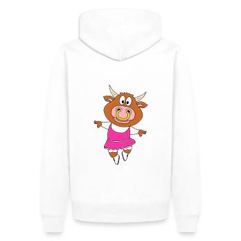BULLE - STIER - KUH - TANZEN - TÄNZERIN - TIER - Männer Premium Bio Hoodie - Weiß - Hinten - Nico (187cm)