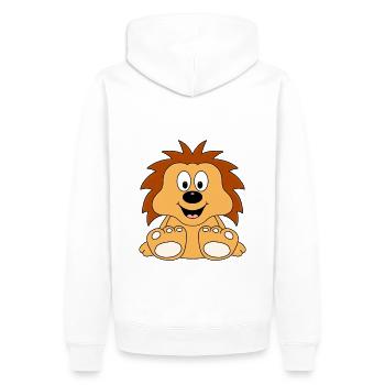 IGEL - TIER - KIND - BABY - TIERISCH - Männer Premium Bio Hoodie - Weiß - Hinten - Nico (187cm)