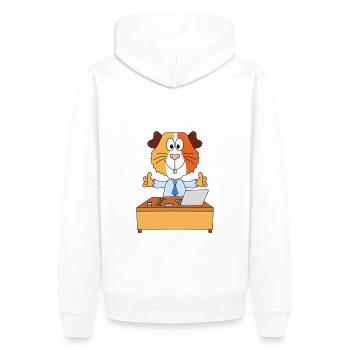 CHEF - CHEFIN - MEERSCHWEINCHEN - ARBEIT - BERUF - Männer Premium Bio Hoodie - Weiß - Hinten - Nico (187cm)