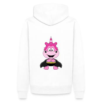 SUPERHELD - EINHORN - PFERD - PONY - KIND - BABY - Männer Premium Bio Hoodie - Weiß - Hinten - Nico (187cm)