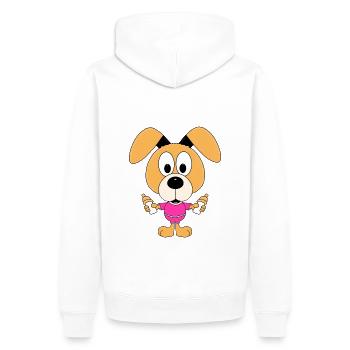 HUND - WELPE - NACHWUCHS - BABY - TIERBABY - Männer Premium Bio Hoodie - Weiß - Hinten - Nico (187cm)