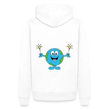 WUNDERKERZEN - WELT - ERDE - PLANET - LIEBE - Männer Premium Bio Hoodie - Weiß - Hinten - Nico (187cm)