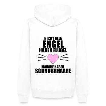 KATZEN - KATZE - NICHT ALLE ENGEL HABEN FLÜGEL... - Männer Premium Bio Hoodie - Weiß - Hinten - Nico (187cm)