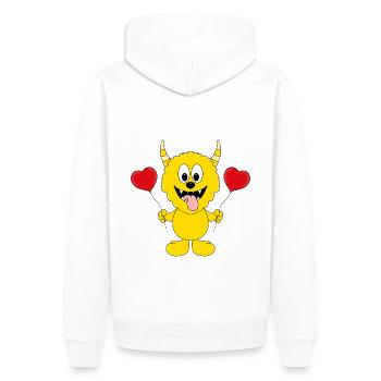 MONSTER - LUFTBALLONS - LIEBE - KIND - BABY - Männer Premium Bio Hoodie - Weiß - Hinten - Nico (187cm)