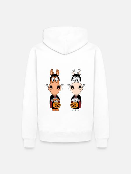 PFERDE - PONYS - HALLOWEEN - TIERISCH - Männer Premium Bio Hoodie - Weiß