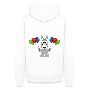 ESEL - LUFTBALLONS - TIER - KIND - BABY - Männer Premium Bio Hoodie - Weiß - Hinten - Nico (187cm)