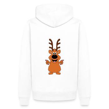 ZUCKERSTANGEN - WEIHNACHTEN - REH - RENTIER - TIER - Männer Premium Bio Hoodie - Weiß - Hinten - Nico (187cm)