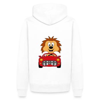 IGEL - AUTO - TIER - TIERISCH - KIND - BABY - Männer Premium Bio Hoodie - Weiß - Hinten - Nico (187cm)