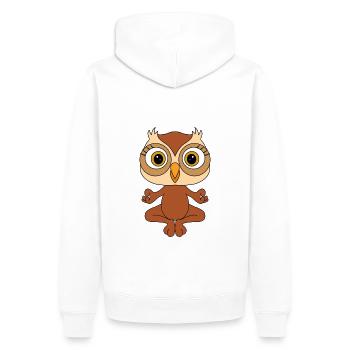 EULE - YOGA - PILATES - TIER - TIERISCH - Männer Premium Bio Hoodie - Weiß - Hinten - Nico (187cm)