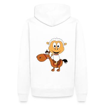SCHAF - REITEN - PFERD - PONY - TIERE - Männer Premium Bio Hoodie - Weiß - Hinten - Nico (187cm)