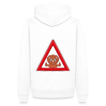 ACHTUNG DINO - DINOSAURIER - KIND - BABY - Männer Premium Bio Hoodie - Weiß - Hinten - Nico (187cm)