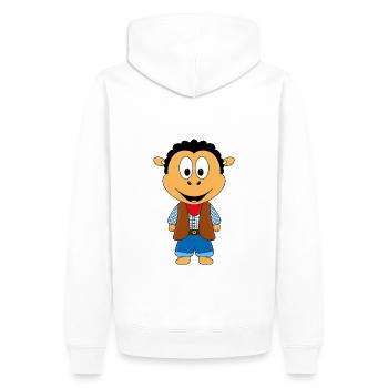 SCHAF - COWBOY - FARMER - BAUER - TIER - Männer Premium Bio Hoodie - Weiß - Hinten - Nico (187cm)