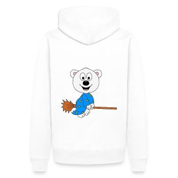 HEXE - EISBÄR - HEXENBESEN - HALLOWEEN - TIER - Männer Premium Bio Hoodie - Weiß - Hinten - Nico (187cm)