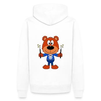 ZAUBERER - TEDDY - BÄR - TEDDYBÄR - ZAUBERN - Männer Premium Bio Hoodie - Weiß - Hinten - Nico (187cm)