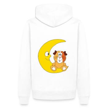 MEERSCHWEINCHEN - MOND - TIER - KIND - BABY - Männer Premium Bio Hoodie - Weiß - Hinten - Nico (187cm)