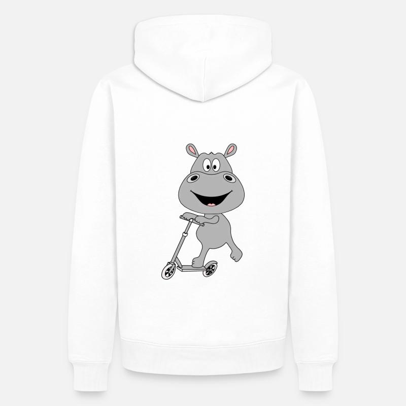 NILPFERD - HIPPO - FLUSSPFERD - ROLLER - TIER - Männer Premium Bio Hoodie - Weiß