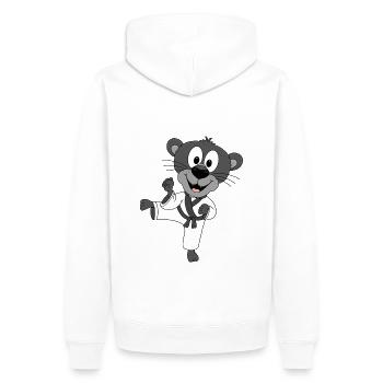 PANTHER - KARATE - JUDO - KAMPFSPORT - SPORT - Männer Premium Bio Hoodie - Weiß - Hinten - Nico (187cm)