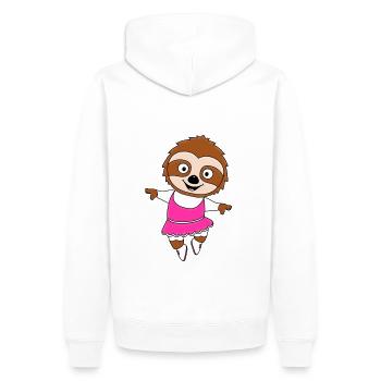 FAULTIER - TANZEN - TÄNZERIN - BALLETT - BALLERINA - Männer Premium Bio Hoodie - Weiß - Hinten - Nico (187cm)