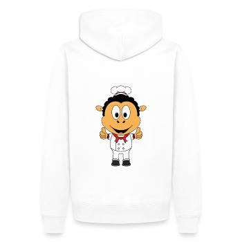 SCHWARZES SCHAF - KOCH - BÄCKER - BERUF - Männer Premium Bio Hoodie - Weiß - Hinten - Nico (187cm)