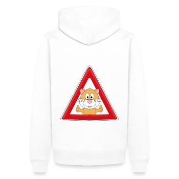 ACHTUNG HAMSTER - TIER - TIERISCH - Männer Premium Bio Hoodie - Weiß - Hinten - Nico (187cm)