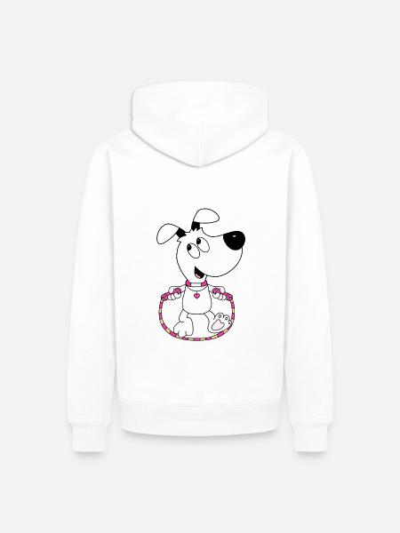 HUND - SPRINGSEIL - TIER - TIERISCH - Männer Premium Bio Hoodie - Weiß