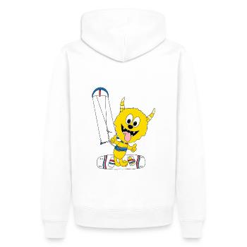 MONSTER - KITER - KITE - KITESURFER - KITEN - Männer Premium Bio Hoodie - Weiß - Hinten - Nico (187cm)