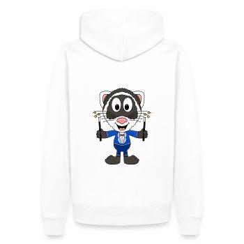 FRETTCHEN - ZAUBERER - ZAUBERN - MAGIE - TIER - Männer Premium Bio Hoodie - Weiß - Hinten - Nico (187cm)