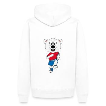 EISBÄR - LAUFEN - JOGGEN - SPORT - TIER - FUN - Männer Premium Bio Hoodie - Weiß - Hinten - Nico (187cm)