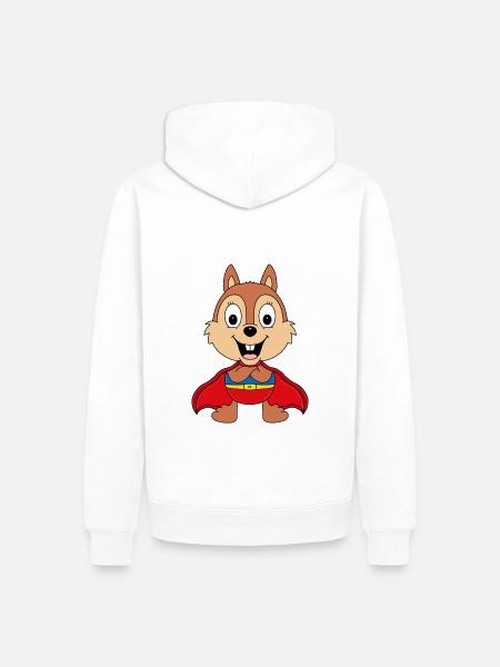 SUPERHELD - EICHHÖRNCHEN - TIER - TIERISCH - Männer Premium Bio Hoodie - Weiß