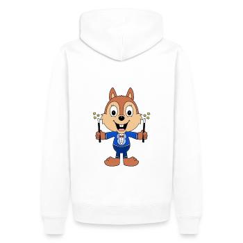 EICHHÖRNCHEN - ZAUBERER - ZAUBERN - MAGIE - TIER - Männer Premium Bio Hoodie - Weiß - Hinten - Nico (187cm)