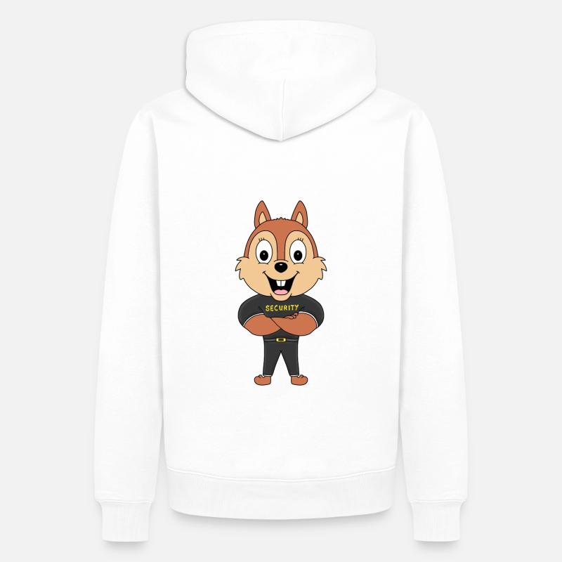 EICHHÖRNCHEN - SECURITY - TIER - TIERISCH - Männer Premium Bio Hoodie - Weiß