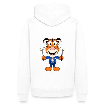 ZAUBERER - TIGER - ZAUBERN - ZAUBEREI - TIER - Männer Premium Bio Hoodie - Weiß - Hinten - Nico (187cm)