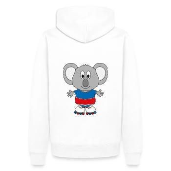 KOALA - INLINER - SPORT - FITNESS - TIER - Männer Premium Bio Hoodie - Weiß - Hinten - Nico (187cm)