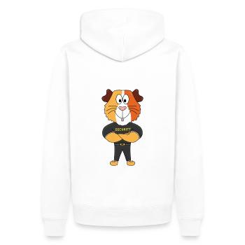 MEERSCHWEINCHEN - SECURITY - BODYGUARD - TIER - Männer Premium Bio Hoodie - Weiß - Hinten - Nico (187cm)